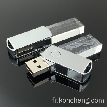Clé USB en verre pivotant